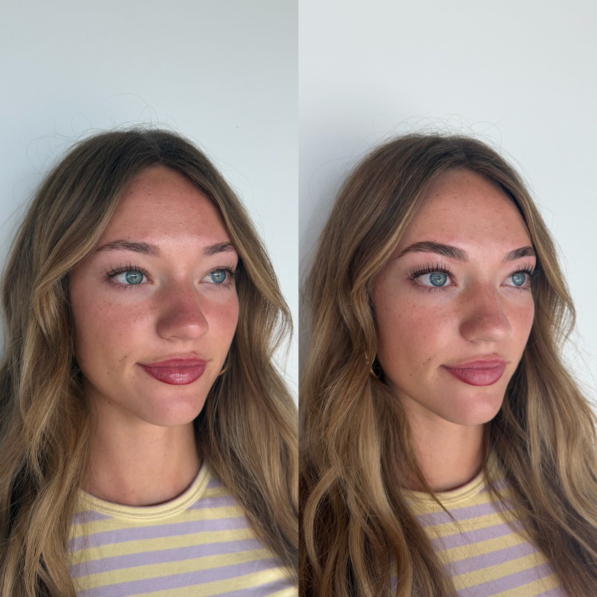 Side-by-side brow comparison supplied by Mrakki